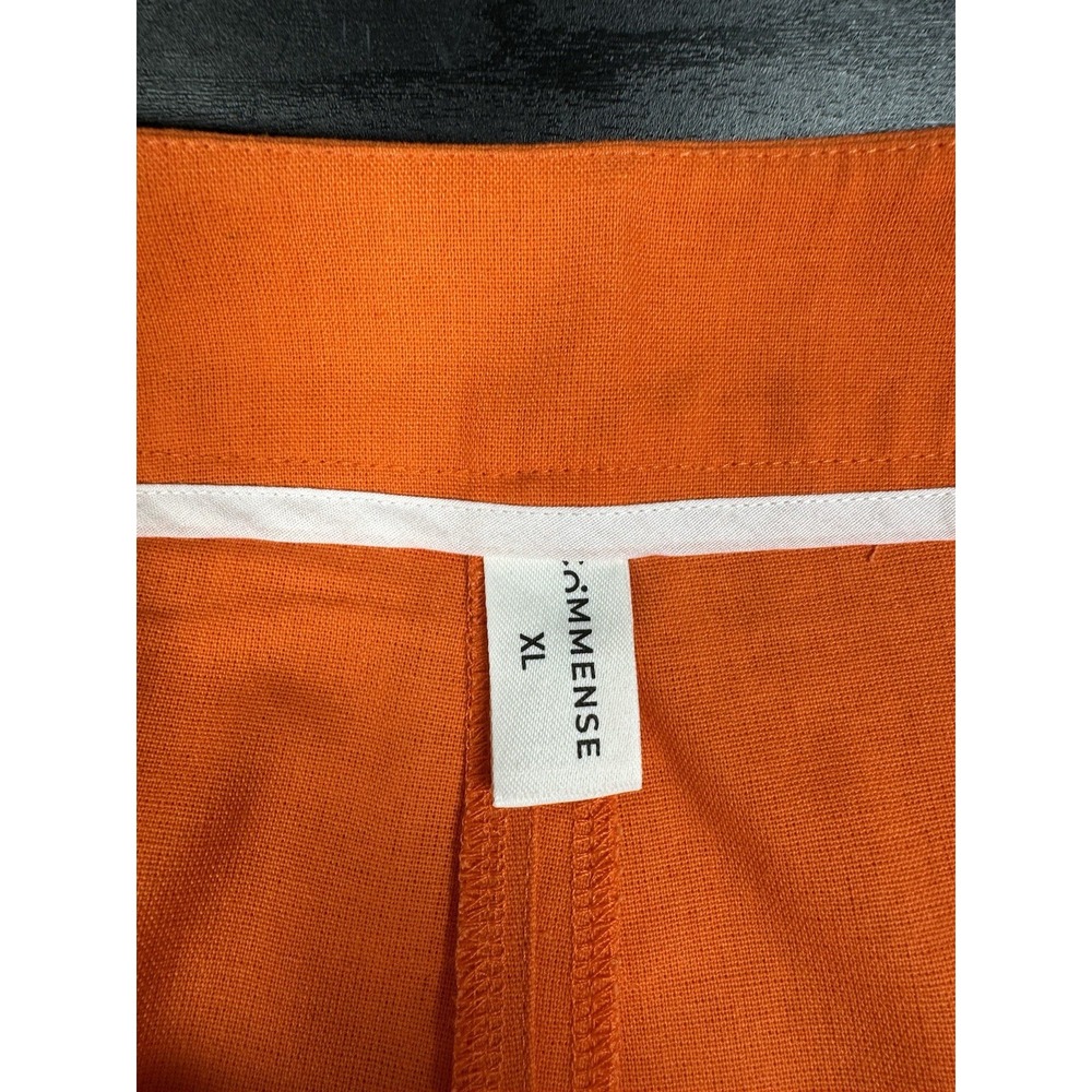 Commense Pleated Wide Leg Flare Linen Cotton Pants Orange - XL - 32x29 - Read - Picture 7 of 15
